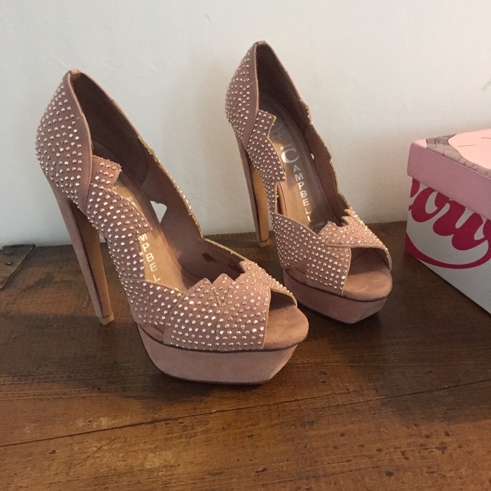 Jeffrey Campbell pink suede platform heels size 6